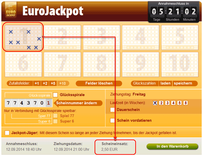 Eurojackpot System Tipp